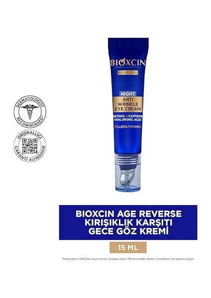 Age Reverse Kırışıklık Karşıtı Göz Kremi 15 ml -%10 Retinol, Kafein, Dolgunluk, Sıkılık fiyatları