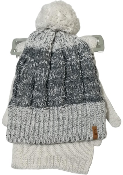 Genç Erkek 9-15 Yaş Ponponlu Bere Atkı Eldiven 3'lü Takım Bej indirimleri