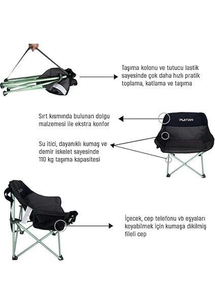Chair Ones-Mh Yer Kaplamaz Hafif Katlanır Kamp Piknik Sandalyesi indirimleri