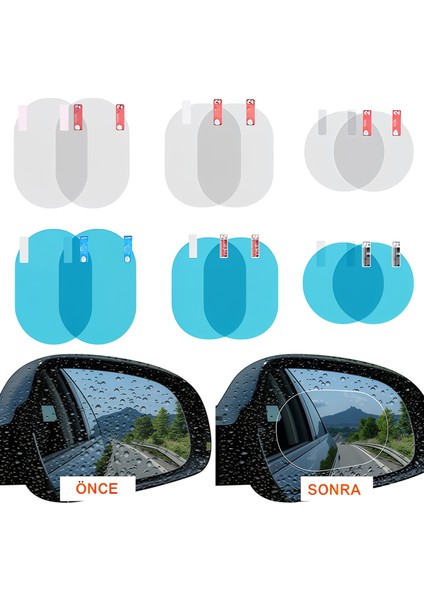Araba Yan Ayna Yağmur Kaydırıcı Film 2 Adet (13.5 cm x 10 Cm)