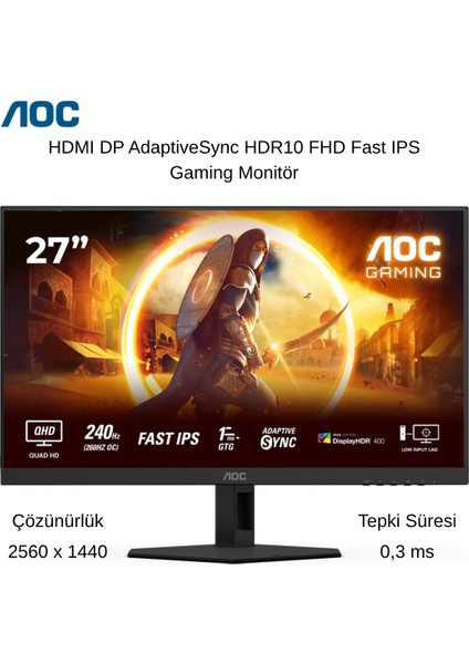 27" 0.3 Ms 2k Pivot IPS 260 Hz Oyuncu Monitörü