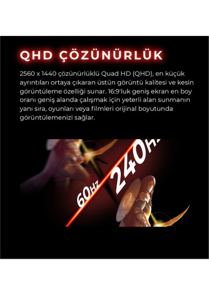 27" 0.3 Ms 2k Pivot IPS 260 Hz Oyuncu Monitörü