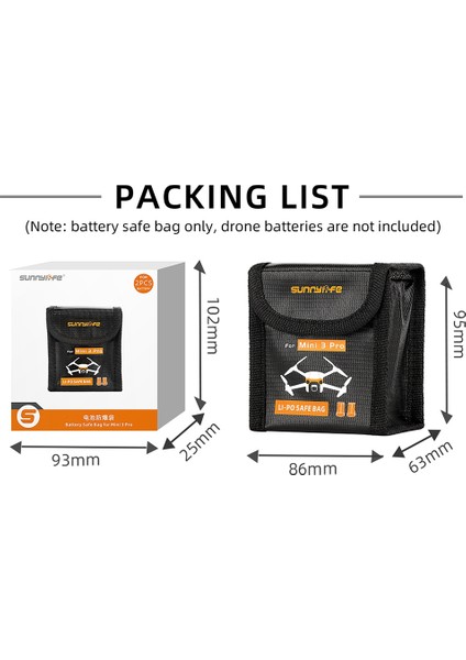 Sunnylıfe MM3-DC385 Djı Mini 3 Pro Için 2 Pil Kapasiteli Patlamaya Dalı Alev Lipo Pil Saklama Çantası Pil Güvenli Çantası (Yurt Dışından) fırsatları