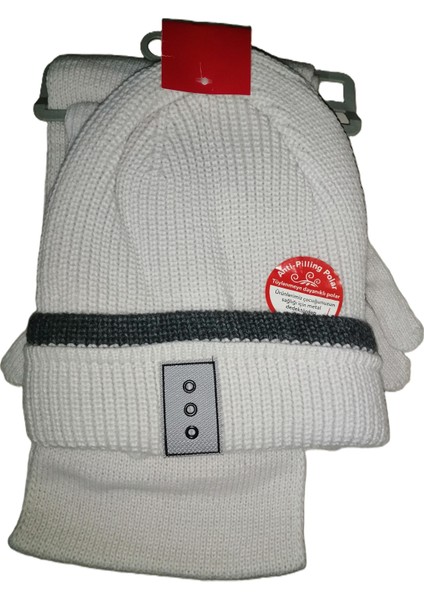 Genç Erkek 9-15 Yaş Örgü Bere Atkı Eldiven 3 'lü Takım Bej modelleri