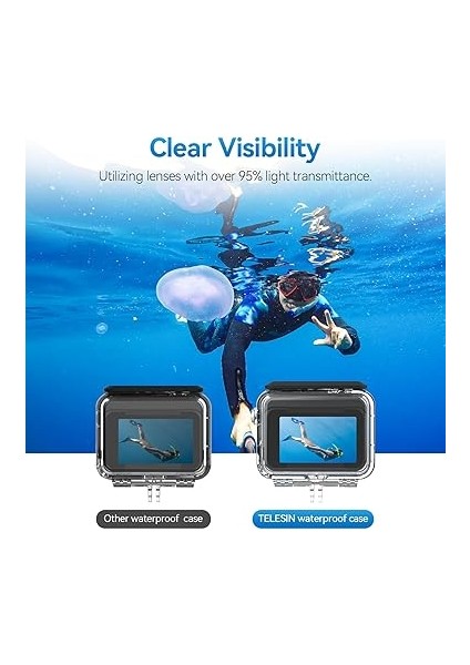 Su Geçirmez Kılıf INSTA360 Ace Pro Sualtı Dalış Durumda Konut Kabuk Destekler 45 M/148FT Derin Dalış Tüplü Şnorkel Braketi ile Vida fırsatları