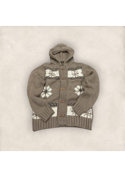 Düğmeli Kapüşonlu Hırka