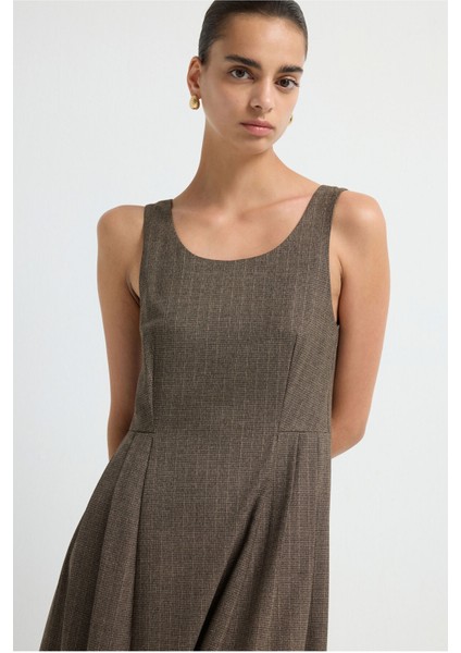 Askılı Midi Elbise Kahve 12444524002 fiyatları