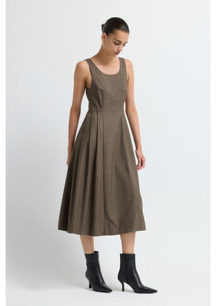 Askılı Midi Elbise Kahve 12444524002 modelleri