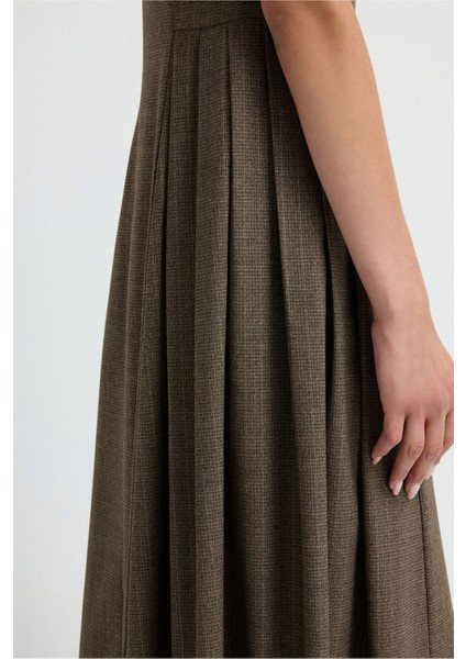 Askılı Midi Elbise Kahve 12444524002 fırsatları