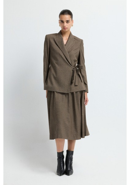 Askılı Midi Elbise Kahve 12444524002 indirimleri