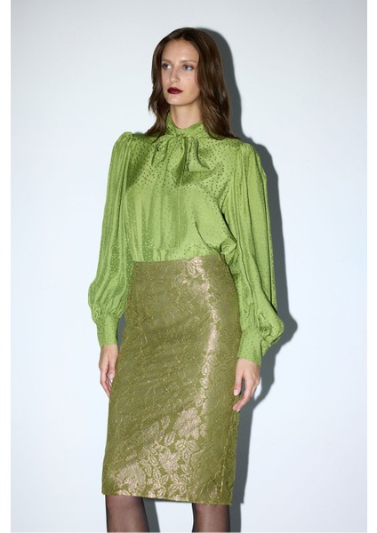 Büzgülü Bluz Yesil 11545981000 fırsatları