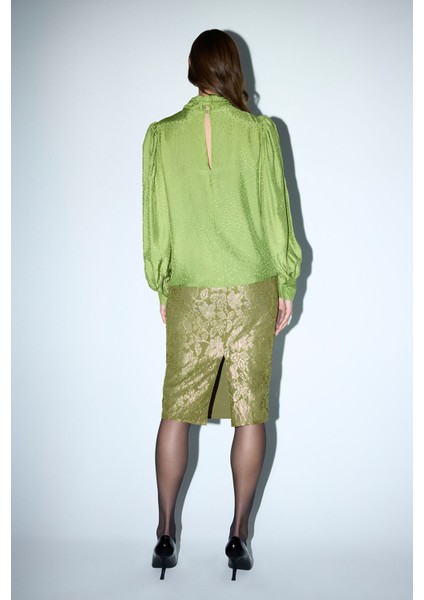 Büzgülü Bluz Yesil 11545981000 indirimleri