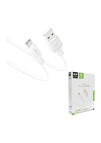 K448 Strong Micro USB Data/şarj Kablosu 1mt 2.4A Beyaz modelleri