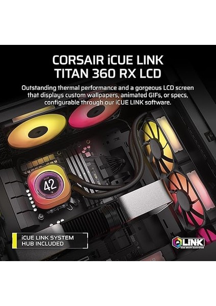 Icue Lınk Tıtan 360 Rx LCD Aıo, 360MM Radiator, Liquid Cpu Cooler (CW-9061023-WW) fiyatları
