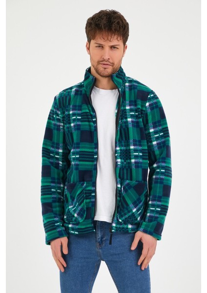 Erkek Ekose Desenli Ceket Yeşil