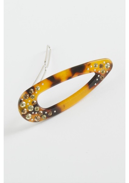 Oval Taşlı Klipsli Toka