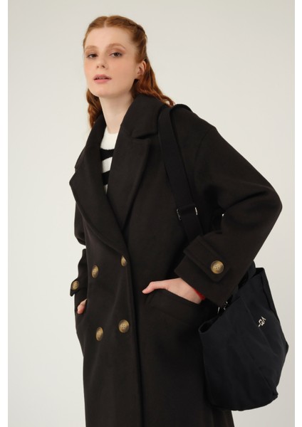 Kolu Apolet Detaylı Kaban Siyah