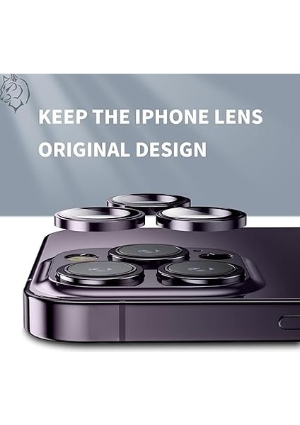 Uruchı iPhone 17 Pro / 17 Pro Max / 16 Pro/16 Pmax / 15P/15PM / 14P/14PM Safir Premıum Kamera Lens Koruyucu, [orijinal Tasarım] Çizilmez 9h Temperli Cam Kamera Ekran Koruyucu, Metal Lens, Mor fırsatları