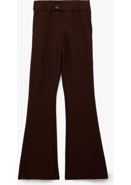 Slim Fit Çift Düğmeli Ispanyol Paça Pantolon