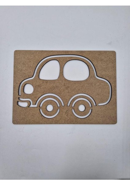 1 Adet Araba Ahşap Montessori Çizim Okul Dıy Etkinlik Aktivite Sanat 21 cm x 15 cm