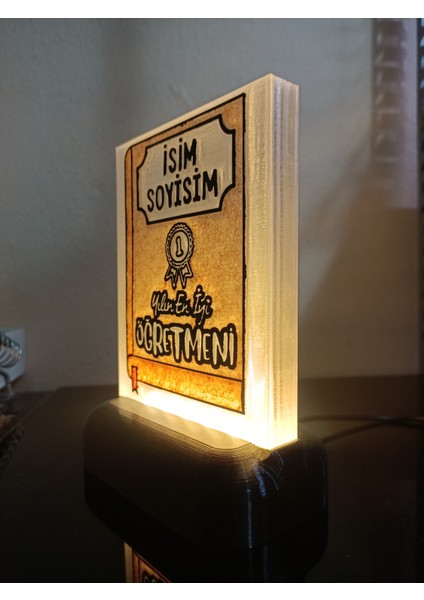 Öğretmene Hediyelik Isimli Dekoratif LED Lamba M6 - Kablolu Adaptörlü - Günışığı LED Işıklı indirimleri