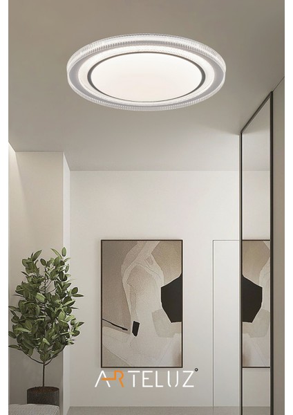 Dıamond Model Antrasit Detaylı Modern Plafonyer Avize (50 Cm, 3 Renk Işık, Kumandasız) fırsatları