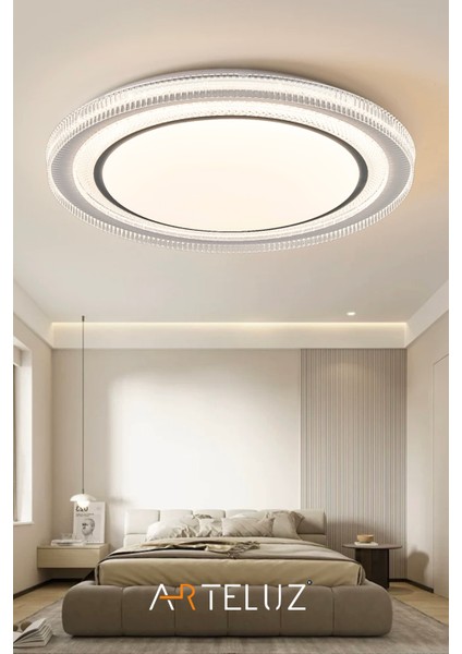 Dıamond Model Antrasit Detaylı Modern Plafonyer Avize (50 Cm, 3 Renk Işık, Kumandasız) indirimleri