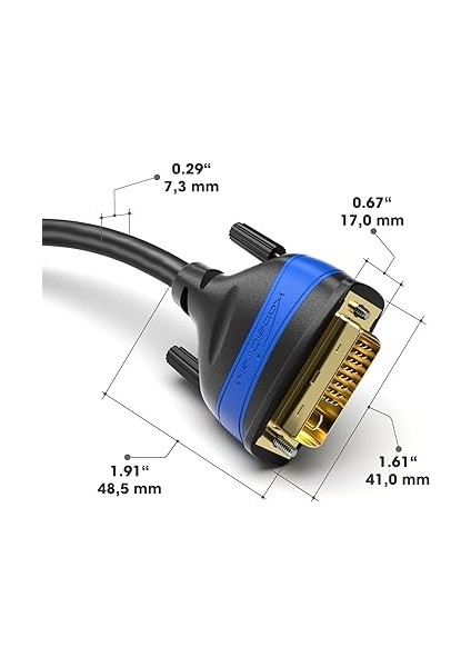 – Çift Bağlantılı DVI Kablosu – Parazitsiz Sinyal Iletimi Için Ferrit Çekirdekli – 3m (Dijital Dvı-D/24+1 Monitör Kablosu, Dvı'dan Dvı'ya, 60Hz'de 2560×1600'E Kadar Veya Full HD/1080P) fırsatları