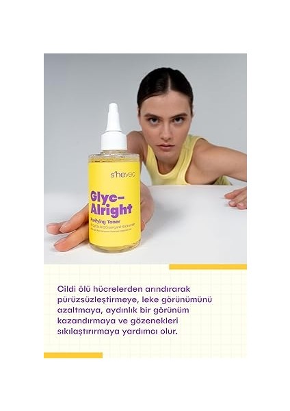 Vec Glyc Alrıght Gözenek Sıkılaştırıcı Aydınlatıcı Etkili Glikolik Asit, Ginseng & Niacinamide Tonik modelleri