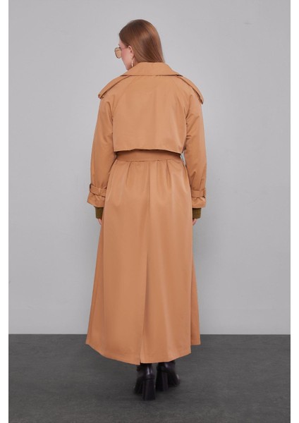 Camel Kol Kemerli Trençkot
