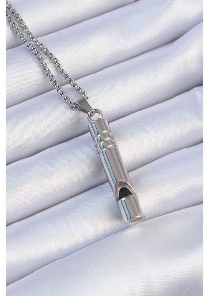 Bfs Acil Durum Düdüğü 316L Çelik Kararma Yapmaz Yüksek Desibel Kolye Unisex