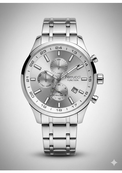 Ferucci Ferrucci Erkek Kol Saati Gümüş(Silver) Renk, Gümüş Kadran - Şık Metal Kordon, 2 Yıl Garantili