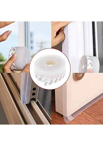 5 Metre Şeffaf Silikon Izolasyon Bandı | Kendinden Yapışkanlı Fitil | Kapı Altı, Cam, Pencere, Duşakabin Için | Rüzgar, Toz, Soğuk ve Ses Yalıtım Şeridi fiyatları