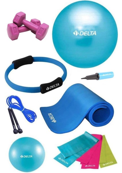 15 mm Minderli Pts Turkuaz Full Pilates Seti (55 cm 20 Cm)