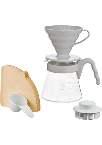 V60 Kahve Demleme Seti, Açık Gri