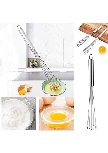 Home Paslanmaz Çelik Boncuk Çırpıcı – Ergonomik Tasarım, Dayanıklı ve Pratik Mutfak Çırpma Teli, Yumurta, Süt, Krema, Sos, Hamur Karıştırıcı, Profesyonel ve Ev Kullanımı Için (33 Cm) modelleri