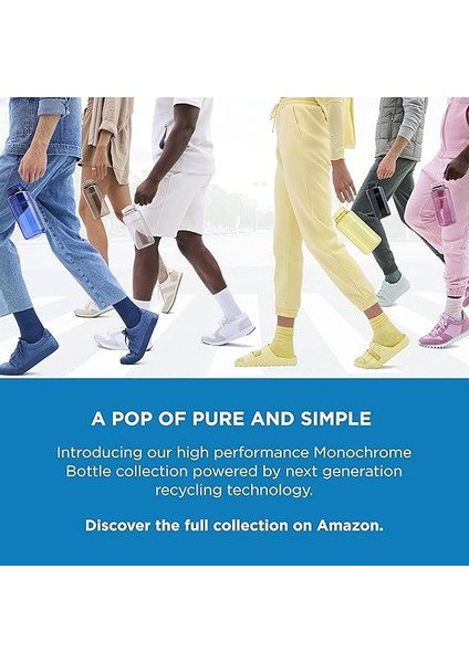 Sustain Tritan Bpa Içermeyen Su Şişesi,%50 Plastik Atıktan, 900 Ml, Geniş Ağızlı, Tereyağı indirimleri