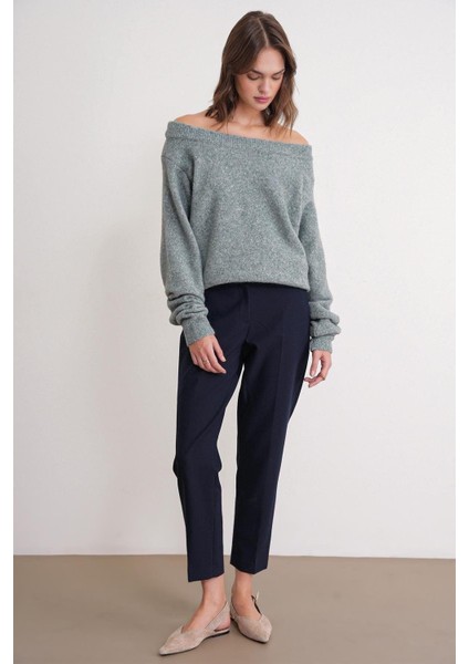 69633 Kadın Kayık Yaka Yün Karışımlı Premium Triko Kazak Çağla fiyatları