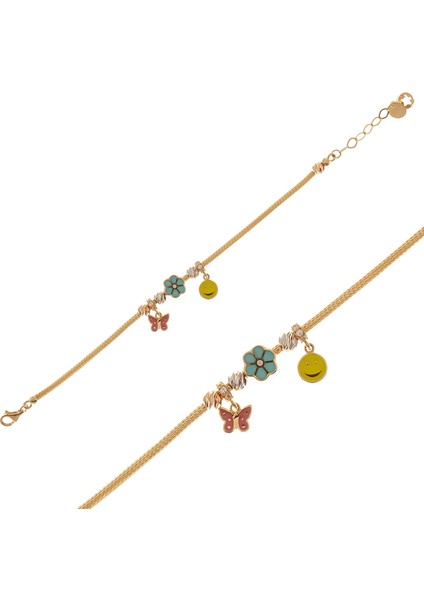 Sallantılı Çocuk Bileklik 14 Ayar Altın