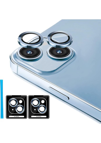 Idubi 15 15 Plus Için Ultra Ince Yüksek Kaliteli Cam Lens Koruyucu (Mavi (Sierra Blue), 2 Adet)