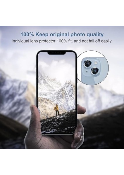 Idubi 15 15 Plus Için Ultra Ince Yüksek Kaliteli Cam Lens Koruyucu (Mavi (Sierra Blue), 2 Adet) modelleri