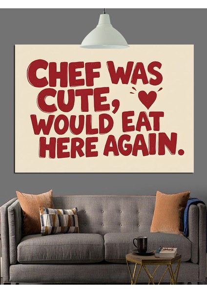 Yemek Sloganı Komik Metin Görseli Dekoratif Kanvas - Mdf Ahşap Tablo