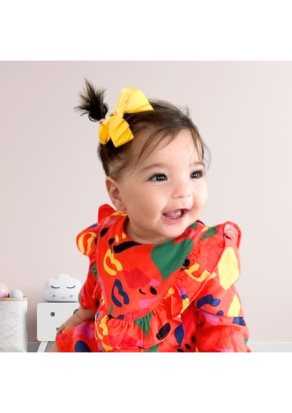 Butik Fiyonk Kurdele Saçsız Bebek Tokası 8cm Az Saçlı Kız Bebeklere Özel Toka