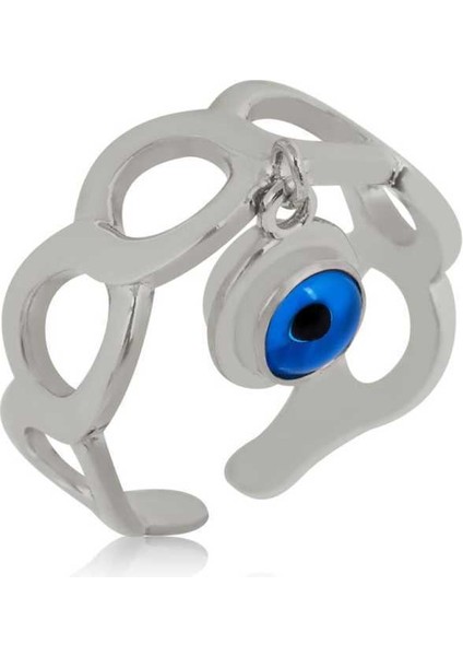 925 Ayar Gümüş Ayarlanabilir Nazar Yüzük LR1230224 (800800)