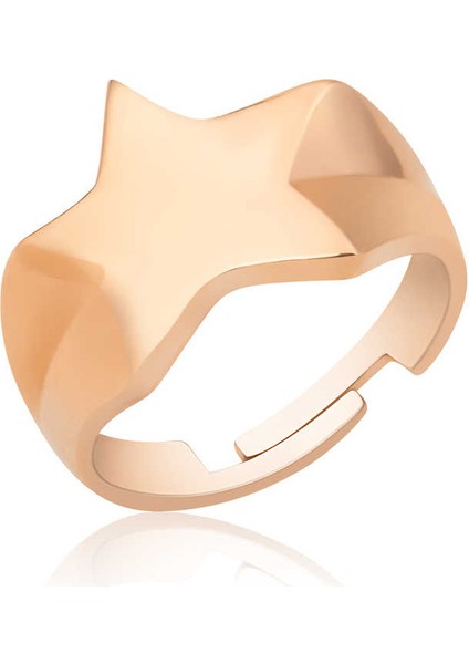 925 Ayar Gümüş Rose Yıldız Serçe Yüzük T4431 (800800)