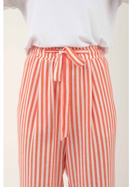 Çizgili Pantolon Nar Çiçeği