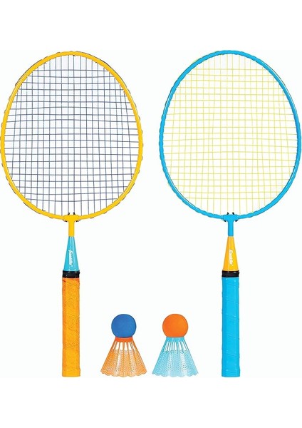 Sports Badminton Raket Seti - Smashminton, Büyük Boy- 2 Oyuncu, Arka Bahçe, Badminton Topu, Gençler ve Çocuklar Için