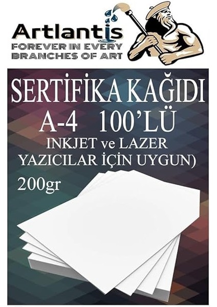 Sertifika Kağıdı Kalın 100 Adet Gramajlı Fotokopi Kağıdı 200 gr Tüm Yazıcılara Uyumlu 21X29.7 cm Kalın Baskı Kağıdı fiyatları