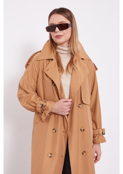 Camel Kol Kemerli Trençkot