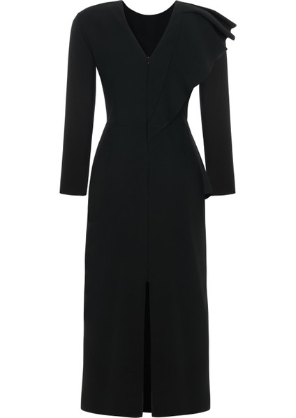 Asimetrik Volanlı Elbise 26W40867 fiyatları